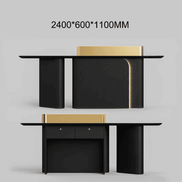 Black Round Desk for Retail Reception Areas