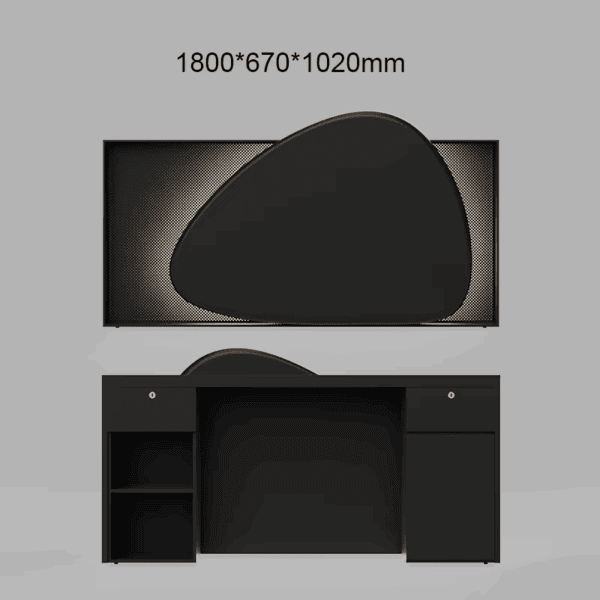 Elegant Black Reception Desk for Modern Spaces