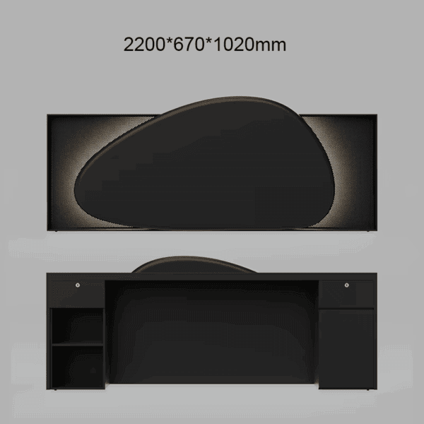 LED Black Reception Desk for Professional Offices