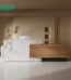 Light Marble Reception Desk with Locking Drawers
